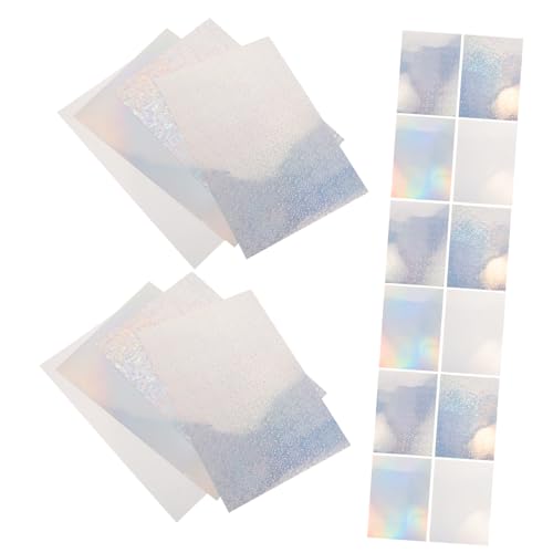 LIFKOME 20 Sheets A4 Size Self-Adhesive Holographic Sticker Paper with Strong Adhesive Backing and Waterproof Pet Material, Universal Printer Compatibility for Inkjet and Laser Printers,