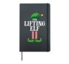 Lifting Elf Matching Family Group Christmas Party Pyjamas Hardcover Journal, Black