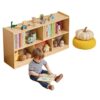 Light Brown 3-Compartment Toy Storage Organizer with Drawers