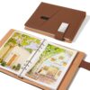 Lightwish Watercolor Sketchbook,100% Cotton Acid Free Watercolor Paper,300gsm/140lb Cold Press Watercolor Journal for Artists,Adults,Students,20 Sheets,9.25 * 6.3 Inches(Cloth Brown)