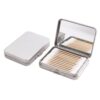 LIGHUFEIC 2PCS Cotton Swab Holder for Travel,Portable Floss Pick Holder Case with Mirror,Storage Box for Cotton Swabs, Dental Floss,Hair Ties(Silver)