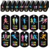 Liliaafar 60 Set Fun Run Awards for Students Dog Tag Necklaces Bulk Acrylic Tags with Chains for Classroom Incentives, Reader Rewards, Birthday Gifts, Team Prizes, School Teacher Supply, 2'' x 1.1''