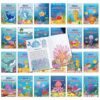 Liliful 24 Pcs Ocean Cartoons Coloring Book Bulk Mini Ocean Cartoons Theme Drawing Book with Sea Creature Shell Patterns Marine Life Goodie Bag Filler Party Favors and Holiday Gifts