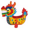 Lilihuimaoyi DIY 3D Dragon Boat Felt Kit Ornaments Toys Set with Movable Eyes and Paddles for Creative Education and Coordination Suitable for Birthday, Yellow