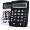 Lily' Home Jumbo 12 Digit, Solar Power, Large LCD Display - Desktop Calculator, Dual Power, Large Button Design, Battery Operation, Easy-to-Read Tilted, for Home, Office, School, Class & Business, 2PK