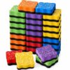 Lincia 120 Pack Magnetic Whiteboard Eraser Mini Square Wavy Smudge EVA Dry Board Eraser with Magnet Back to School Supplies for Classroom Office Home Students White Board, 6 Colors