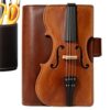 Lined Leather - Journal Violin Design Refillable Writing Pad