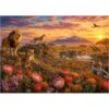 Lion Family Savanna Sunset Jigsaw Puzzles for Adults 1000 Pieces