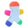 LIOOBO 3pcs Cute Human Shaped Highlighter Marker Pen with Plastic Body, 5-color Fluorescent Multi-color Highlighter for School and Journaling, Precise Line Marking Creative Stationery
