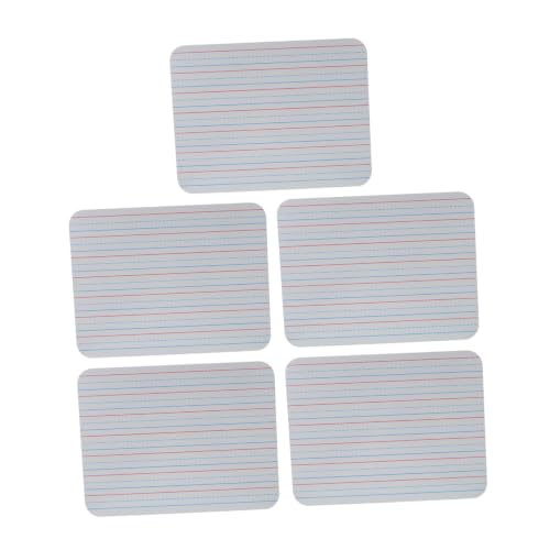 LIOOBO 5pcs Double Sided Dry Erase Whiteboard with Handwriting Lines and Blank Side, High Density Board, Easy Erase and Rewrite, Portable Small Board for Classroom and Teacher Use