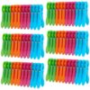 LIOUCBD 96Pcs Colored Plastic Clothespins, Heavy Duty Outdoor Clothes Pegs
