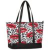 Lips Canvas Laptop Tote Bag for Women, 15.6 Inch Work Bag