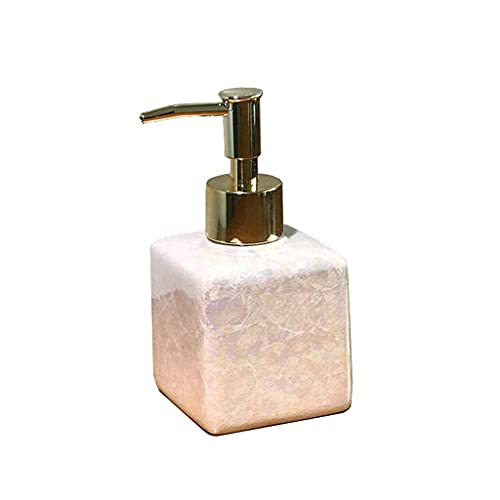 Liquid Dispenser Soap Dispenser Hand-painted Pearl Pastel Soap Pump Square Refillable Liquid Shower Pump Small Modern Pump Bottle for Bathroom (Color: Soap Pump B) (Soap Pump B), Soap Disp (Soap Pump