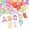 LiQunSweet 1000 Pcs Transparent Letter Large Hole Beads for Jewelry Making