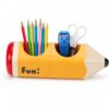 LIRHIQYGF Creative Pencil-Shaped Desk Organizer – 3 Size Options, Multi-Compartment Storage, Vertical or Horizontal Placement, for Home Office, Study Desk and Dorm (2 compartments （11.4 × 3.7 in）)