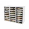 Literature Organizer, 24Slots Desktop File Mail Sorter Organizer, PVC File Organizer Classroom Student Mailbox Paper Bill Storage Cabinet for Home School Office Seminars Mailrooms Organization, White
