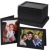 Litpoetic 100 Pack Photo Frame Cards with Envelopes 5x7 Paper Picture Frame Notecards Photo Card Holder for Classroom DIY Craft Birthday Wedding All Occasion Gifting (Black)