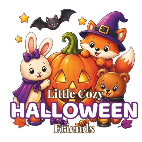 Little Cozy Halloween Friends: Bold & Easy Coloring Book with Cute Animals, Friendly Ghosts, Pumpkins and Cozy Autumn Scenes for Kids, Teens & Adults (Cozy Halloween Collection)