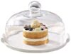 Living Room Dessert Table Hotel Glass Dome Ceramic Plate Cake Dome Cake Plate Bread Fruit Dome Cheese Vegetable Decorative Serving Tray (Size : 232315CM) (26 * 26 * 17CM)