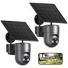 LIWAN Security Cameras Wireless Outdoor, 2.4GHz WiFi Solar PTZ Camera