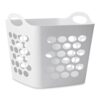 LIXRVYN White Square Flexible Plastic Laundry Hamper with Handles