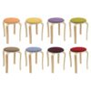 lizponaza 8 Set Stackable Round Stools, Cushioned Wooden-Frame Floor Stools