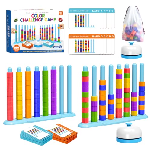 LLESSOO 2 Pack Color Challenge Game, 2 Players Color Matching Puzzle Game, Fun Board Game for Kids 6-8-12, Adults, Party & Family Game Night, Birthday Christmas Party Gifts for Boys & Girls