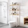 LLHBBSHYYDM 3-Tier Over Toilet Storage Rack Freestanding Bathroom Shelves with Adjustable Feet Steel Organizer