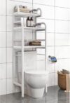 LLHBBSHYYDM Over Toilet Storage Shelf 3-Tier Bathroom Organizer with Crossbar Reinforcement(White)