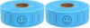L LIKED 500 Raffle Tickets 1x2inch Smile Blue Single Roll for Events (Pack of 2)