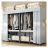 LLINVX Folding Wardrobe with Cover Portable Closet Heavy Duty Clothes Rack