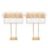 LlyueIo 2Pcs Wedding Crystal Flower Stand Square Centerpieces for Tables
