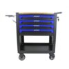 LMAOSS 4 Drawer Rolling Tool Cart with Wheels, Heavy Duty Steel Tool Cabinet with Oak Wood Top Workbench, Lockable Storage Drawers, Adjustable Shelf & Ball Bearing Slides, Mobile Organizer for Garage,