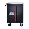 LMAOSS Rolling Tool Cart with Wheels, Double Door Tool Storage Cabinet with Storage Surface, Heavy Duty Mobile Garage Tool Organizer with Brakes, Steel Workshop Trolley for Mechanic Repair Shop