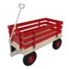 LMAOSS Steel and Wood Wagon, Utility Wagon Cart with 10 Inch Pneumatic Tires, All-Terrain Pull Cart with Adjustable Handle, Outdoor Wagon for Gardening, Camping, Yard, Kids and Home