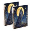 Loancwa A5 size Slider Fairy Tale Wolf Pattern notebooks 8.3" x 5.7", wide ruled spiral notebook 60 sheets for planner&business