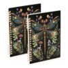 Loancwa A5 size Slider Flower Dragonfly notebooks 8.3" x 5.7", wide ruled spiral notebook 60 sheets for planner&business