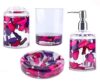 Locco Decor 4 Piece Acrylic Liquid 3D Floating Motion Bathroom Vanity Accessory Set Leaf