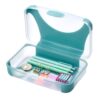 LockerMate by Bostitch Hard Pencil Case, Durable Plastic Pencil Box, Kid-Friendly Design, Teal & Clear