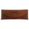 Londo Genuine Leather Retro Pen and Pencil Case - Metal Snap Fastener, Pencil Pouch Stationery Bag