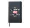 LONDON ENGLAND BRITISH UNION JACK FLAG GREAT BRITAIN UK BRIT Hardcover Journal, Black