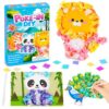 Lonfliness 8PCS Poke Craft Kit Easter Spring No-Mess Fabric Sewing Art Puzzle Puncture Painting Rabbit Animal Gift Creative Activity Game Birthday Party Favors