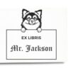 Long Haired Chihuahua Peeking Ex Libris Book Stamp, Duo Hand Mount