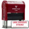 Loose Certificate Attached Self-Inking Rubber Stamp | Notary Accessory Rubber Stamps (Red Ink) - Q-200