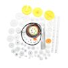 LORYEANM 82Pcs Gear Kit Worm Gear Set Motor Shaft Belt Pulley Whee