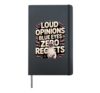 Loud Opinions Blue Eyes Zero Regrets Siamese Cat Meezer Hardcover Journal, Black