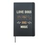 Love Dogs Magic Men Women Dog Owners Walker Hardcover Journal, Black
