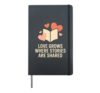 Love Grows Where Stories Are Shared valentines day teacher Hardcover Journal, Black