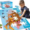 LovesTown 48PCS Floor Puzzles, Jumbo Animal Puzzles, Large 3x2 FT
