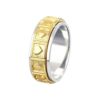 LoveTrove S925 Sterling Silver Poker Spinner Ring, Rotatable Fidget Band Ring Stress Relief Jewelry Gift for Women Men，Gold：12